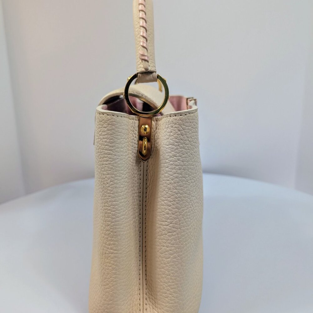 Louis Vuitton Rare Pink and Cream Capucines BB in Grained Taurillon Leather - Picture 3 of 16